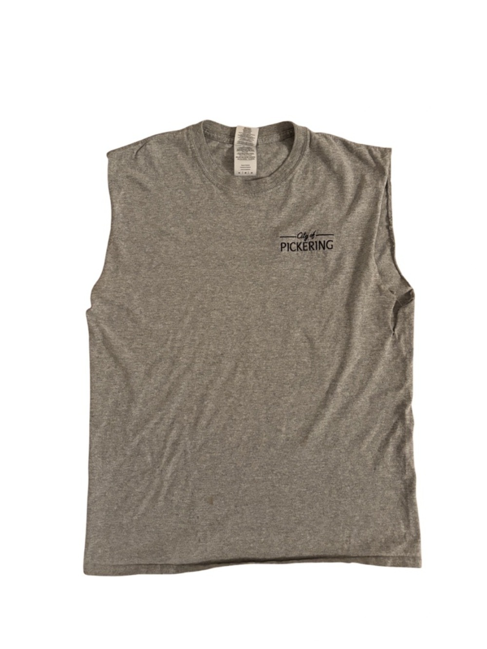 Grey Sleeveless Tee with 'City of Pickering' Logo